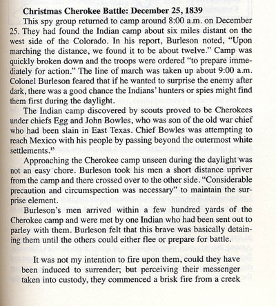 Cherokee Battle, Christmas 1839