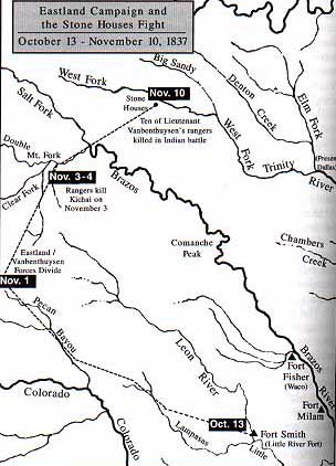 Map of the Eastland Campaign and the Stone Houses Fight