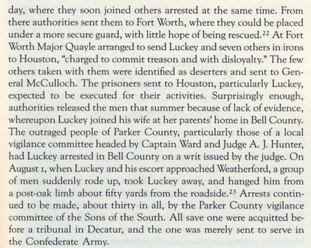 Quayle Rounds Up Deserters in Wise, Parker and Jack Counties, April 1864