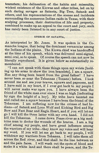 Satanta, Satank and Big Tree's Raid story from the book Indian Depredations in Texas by J. W. Wilbarger