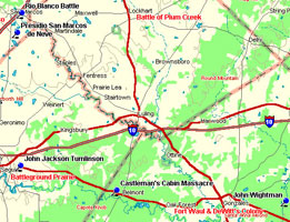 Plum Creek Battleground Map