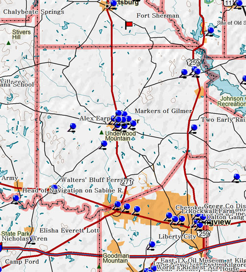 Map of Upshur County