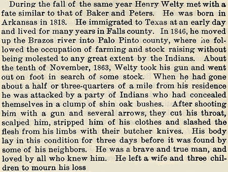 Henry Welty story by Wilbarger